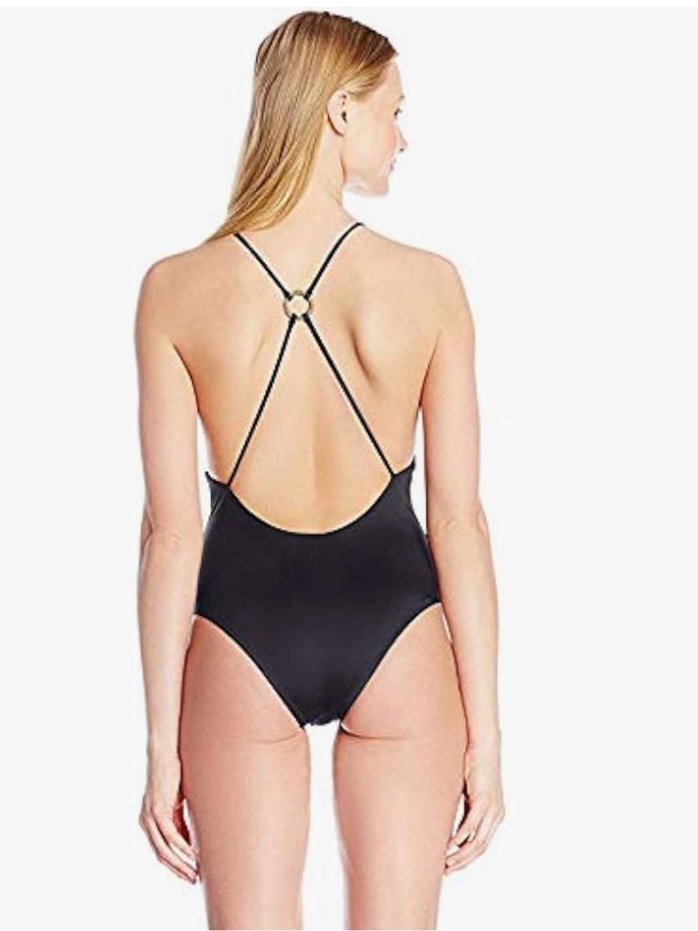 Dolce Vita Black One-Piece Swimsuit with Sexy Open Ring Back